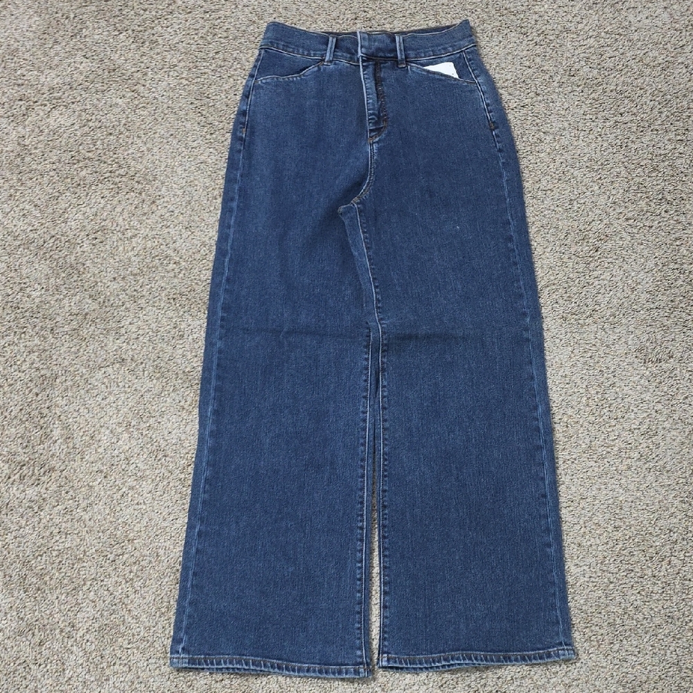 SOLD Ann Taylor Blue Flare Wide Leg Jeans